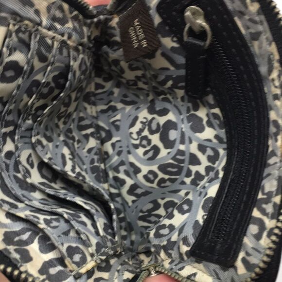 Coach Poppy Black Patent Leather Square Wristlet with Metallic Silver Lettering - Picture 12 of 16